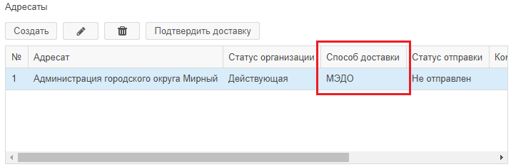 Рисунок 1.27. Поле «Способ доставки»