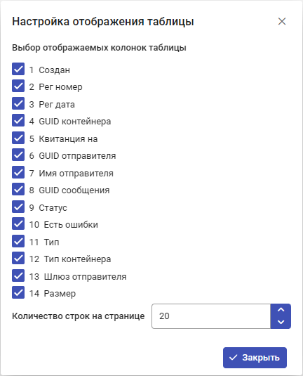 Рисунок 4.7. Настройка колонок таблицы