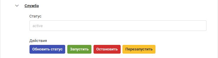 Рисунок 11.4. Группа параметров «Служба»
